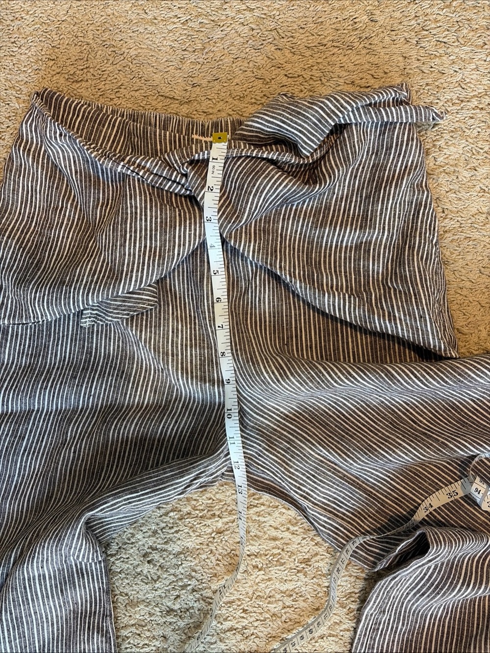 Anthropologie 9-H15 STCL Brown White Striped 100% Linen Wide Leg Pants Size XS P - Picture 6 of 8
